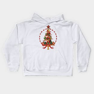 christmas tree holly and berries Kids Hoodie